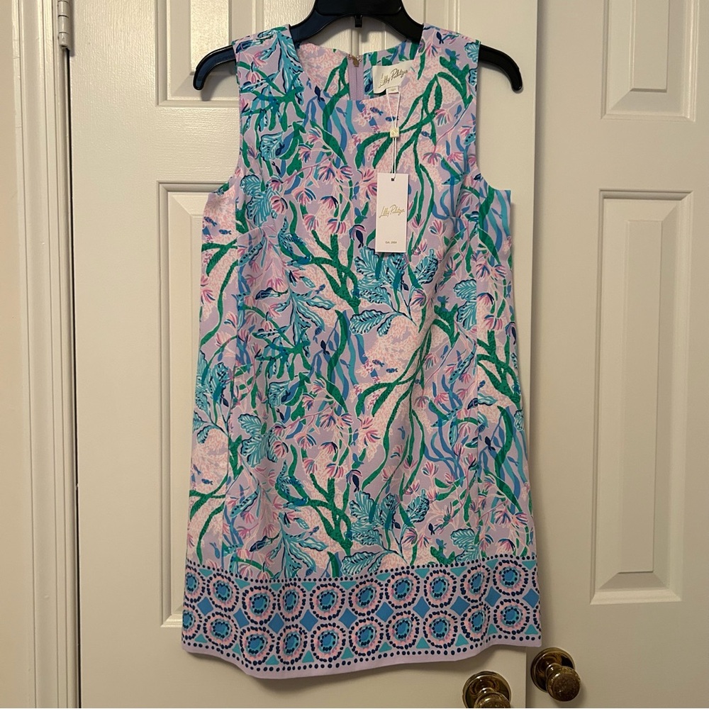 Lilly Pulitzer Edita Stretch Shift Dress Seacret Escape Engineered Size 00 NWT